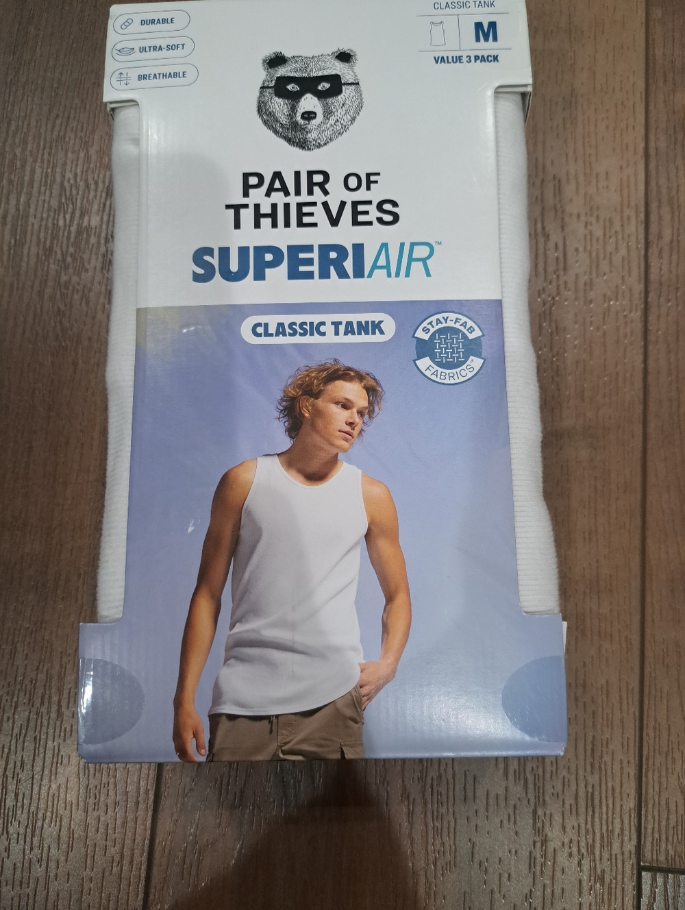 Pair of Thieves Superiair Classic Tank Top Men M (31"-33") White 3 Pk Undershirt
